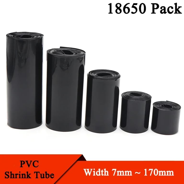 Premium PVC Heat Shrink Tube Pack for 18650 Lipo Batteries - Insulated Film Wrap, Flexible Sizing Options, Easy Application - Ideal for DIY Projects, Electricians, Hobbyists - Protects Batteries and Cables from Moisture and Dust