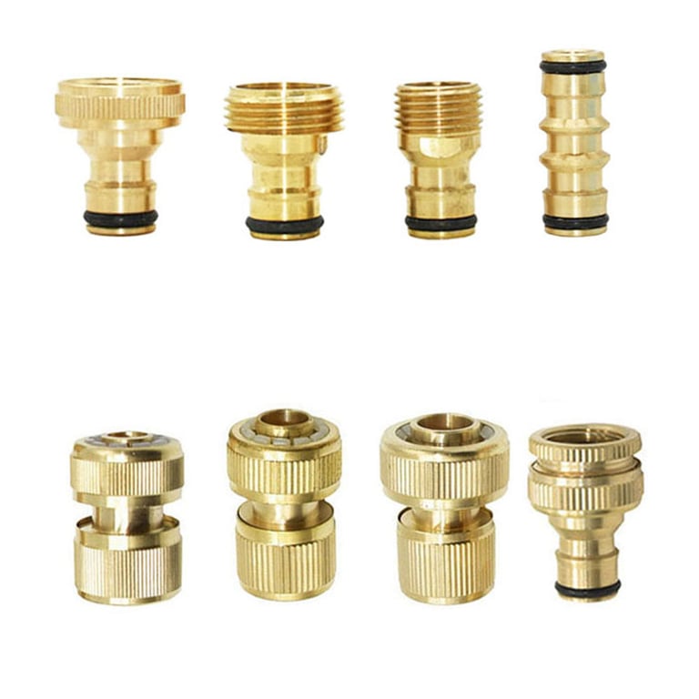 High-Quality Brass Hose Quick Connector with Multiple Sizes for Versatile Gardening - Leak-Proof Water Stop Fitting for Efficient Water Flow - Easy Installation Garden Watering Gun Adapter - Ideal for Outdoor Watering Tasks like Gardening, Lawn Care, and Car Washing