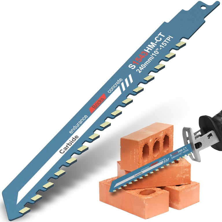 Durable Alloy Steel Reciprocating Saw Blade for Universal Cutting - 10, 12, 18, 20 Inch Sizes for Precise and Efficient Cuts on Brick, Concrete, and More - Easy to Install and Use for Professionals and DIY Enthusiasts