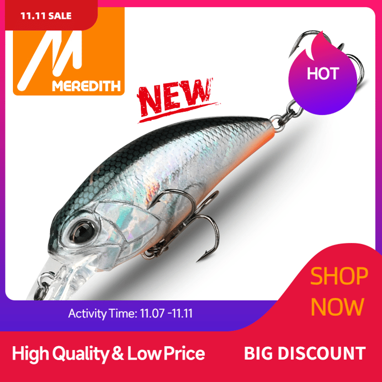 MEREDITH JERK CRANK M65 Fishing Lure - High-Quality Hard Bait with Float and Wobble Action, 14g Professional Depth Range Diving Lure for Mid-Depth Waters - 11 Hot Model Designs for Clear and Murky Waters, Effective Jerk Crank Action to Trigger Aggressive Strikes