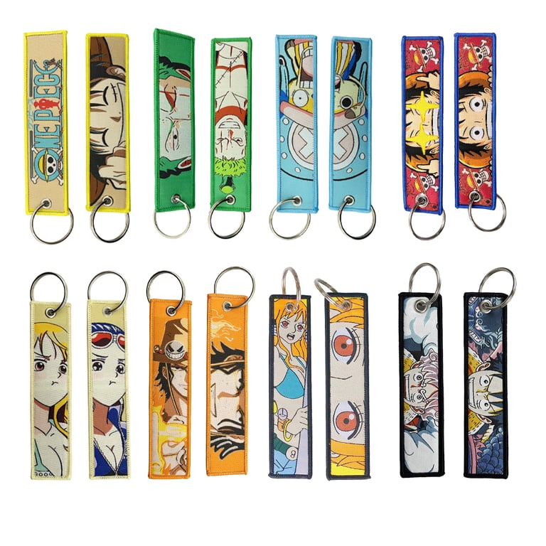 Officially Licensed One Piece Anime Key Chains with Cute Jet Manga Embroidery, Durable Metal Material, Stylish Design, Key Ring Holder, Perfect Gift for Fans - High-Quality Collectible Accessories