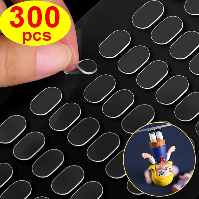 Transparent Double-Sided Adhesive Stickers for Doll Customization and Landscape Displays - Strong Bond, Easy Application, Multiple Quantities - Ideal for DIY Crafts - 100pcs and 300pcs Options Available