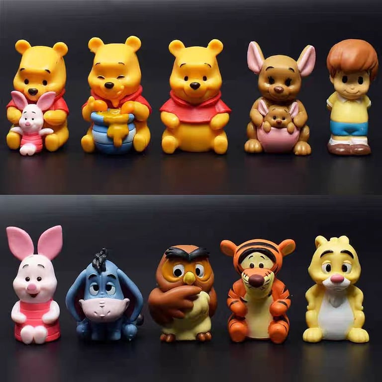 10pcs Cartoon Winnie The Pooh Action Figure Toys Set | PVC Material, Adorable Characters, Perfect Gift for Kids, Interactive Play, Collectible Set | Pooh Bear, Tigger, Eeyore, Piglet | Durable and Vibrant Playtime | Imaginative and Creative Toy Collection