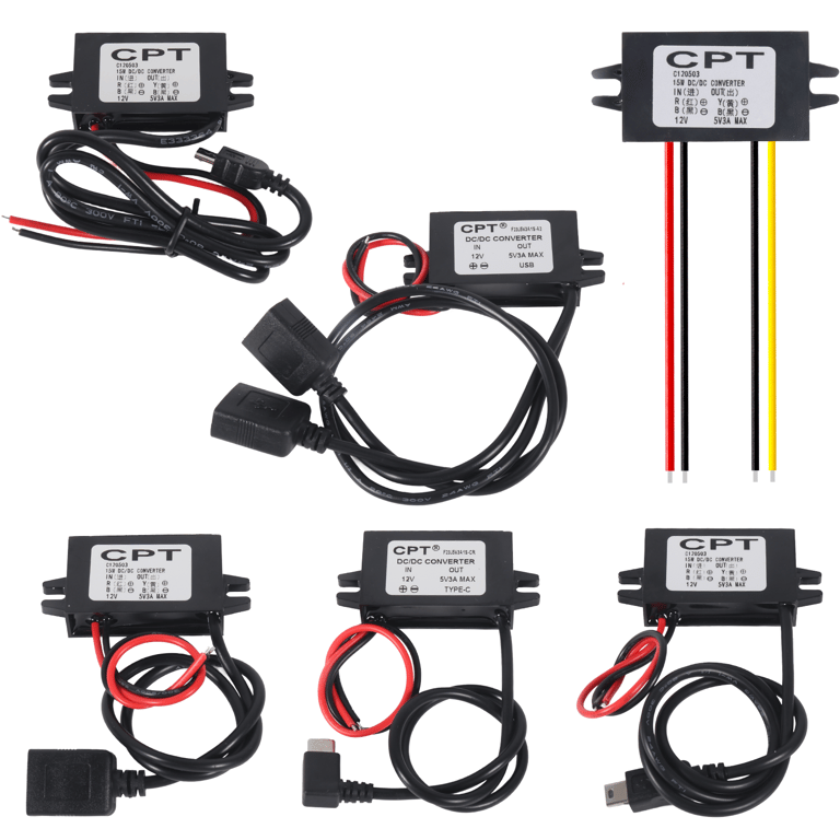Waterproof 12V to 5V Converter Module with USB-A, Type C Ports for Outdoor Use - Efficient Power Conversion for Smartphones, Cameras, Boats - Easy Installation, Wide Application Range