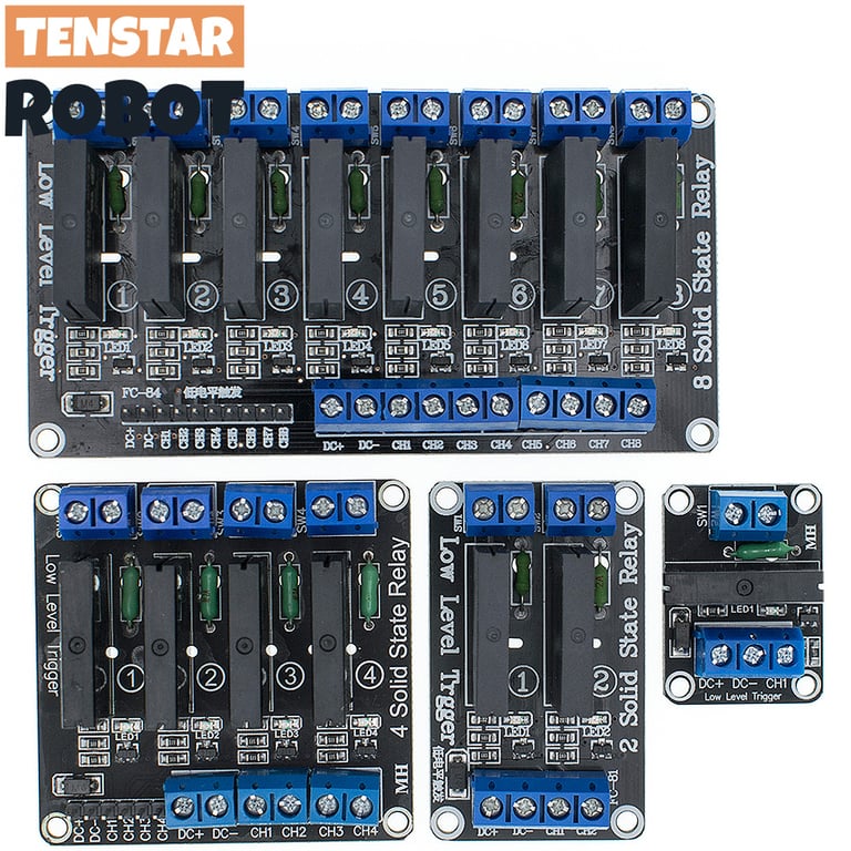 High-Quality 5V 1 2 4 8 Channel Solid State Relay Module SSR G3MB-202P for Arduino Projects - 240V 2A Output, Resistive Fuse, Easy Integration - Ideal for Home Automation, Robotics, Industrial Control Systems