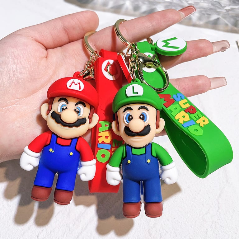 Super Mario Keychain Set - High-Quality PVC Action Figures of Mario Bros, Luigi, Toad, Yoshi, and Bowser - Perfect for Fans, Versatile Use, Great Gift Idea, Collectible Items - Durable and Detailed Characters for Bags, Keys, Home, and Office Display