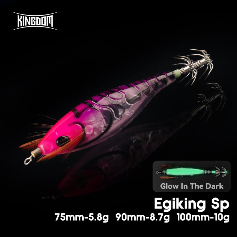 Kingdom SP Fishing Lures - Durable Artificial Squid Hooks for Cuttlefish Hunting and Sea Fishing - Realistic Design with Multiple Weight Options (5.8g, 8.7g, 10g) - Enhanced Jigging Action for Optimal Movement and Increased Catch Rates - Luminous Bait for Night Fishing Success