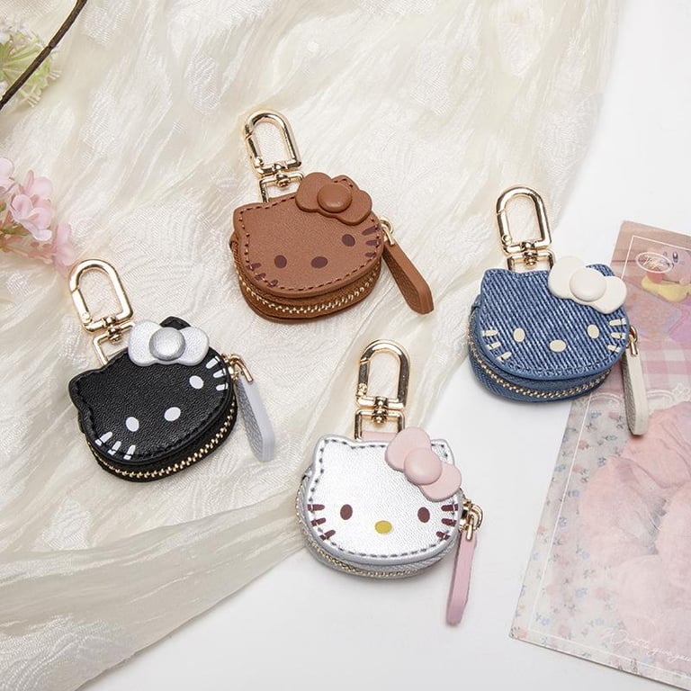 Premium Leather Hello Kitty Keychain - Adorable Sanrio Character Design, Versatile Bag Pendant, Lightweight Kawaii Fashion Accessory, Ideal Gift for Fans - Durable and Cute Keyring for Keys, Bags, Clothing Decor