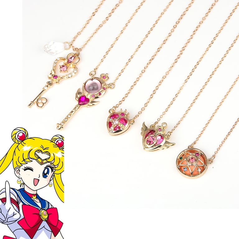 Premium Alloy Sailor Moon Necklace with Tsukino Usagi Pendant - Unique Cartoon Jewelry for Cosplay, Gifts, and Bag Accessories - High-Quality Material, Intricate Design, Versatile and Stylish - Perfect Gift for Anime Fans and Sailor Moon Enthusiasts
