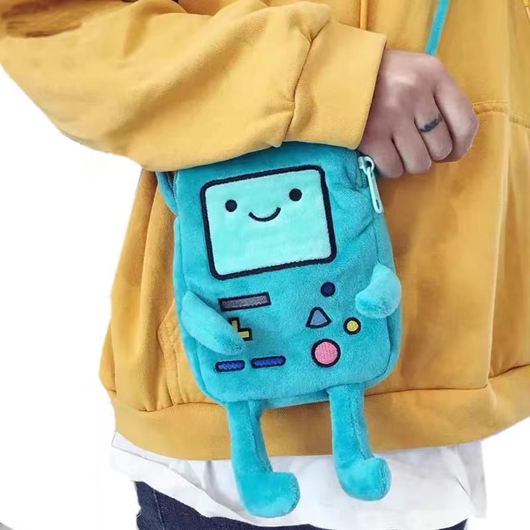 Adventure Time Cartoon Finn&Jake Plush Crossbody Bag - Cute Anime BMO&Bag Stuffed Toy for Kids and Adults - Multi-functional Coin and Phone Bag - Premium Quality with Strong Stitching - Perfect Gift Idea - Portable and Convenient for Everyday Use
