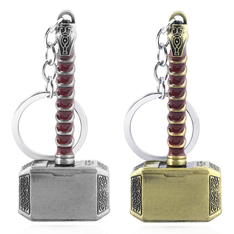 Marvel Thor Hammer Metal Keychain - High-Quality Alloy Construction - Mjolnir Replica - Multi-Use Jewelry, Bag Ornament, Car Pendant - Great Gift for Marvel Fans - Compact and Portable Marvel Avengers Keychain