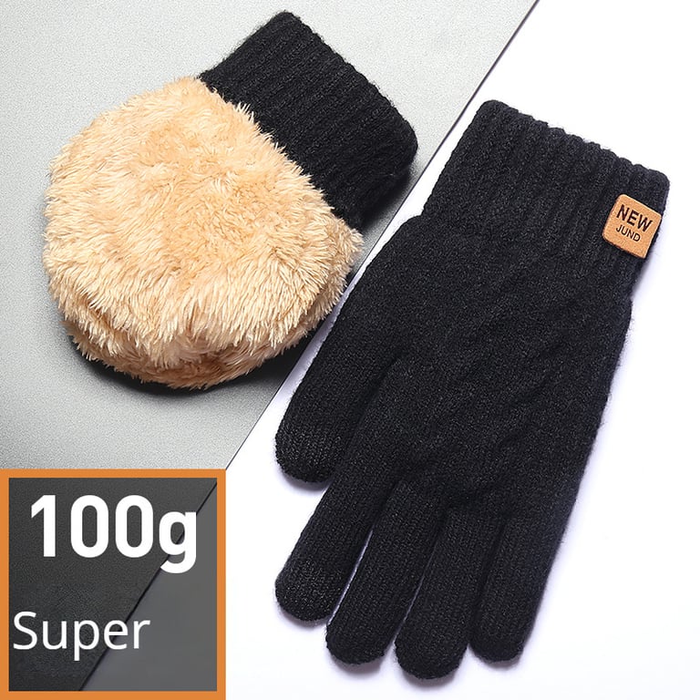 Bulk Wholesale Cable Knit Fleece Lined Fashion Gloves with Touch Screen Compatibility - Warm Winter Accessories for Adults - One Size Fits Most - Black Stylish Design for Cold Weather Outfits - Ideal for Retailers and Businesses