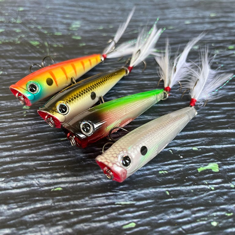 65mm 7g Surface Popper Fishing Lures for Pike & Perch | Long Casting Wobblers with Topwater Action | Durable Construction for Versatile Fishing Techniques | Essential Equipment for Predator Fish | Realistic Design for Maximum Catch Rate