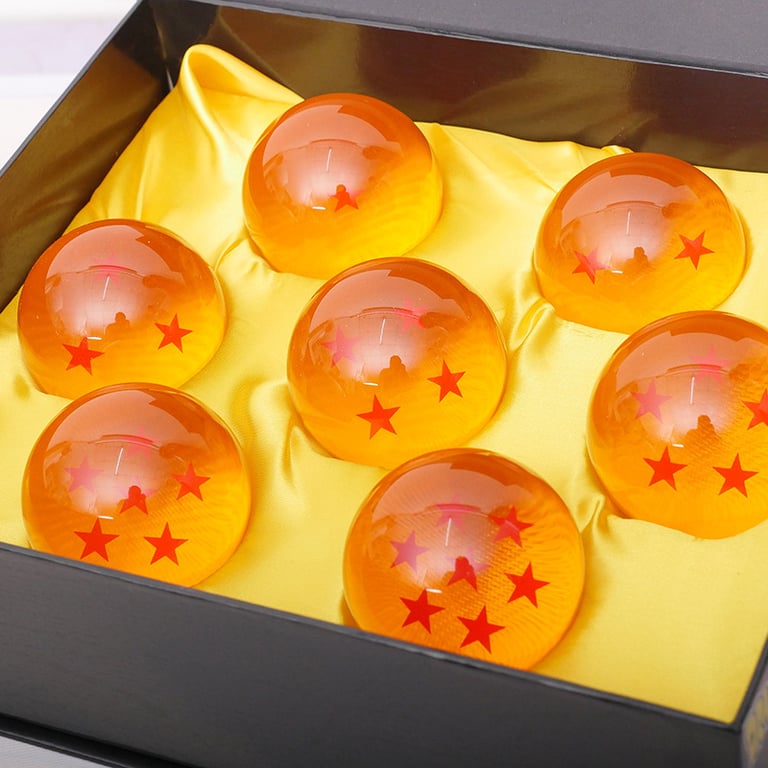 Dragon Ball Crystal Ball Set - 7-Piece Realistic Design Action Figure Toys for Summoning Shenron - Wishing Balls Collection for Fans - Perfect Gift for All Ages