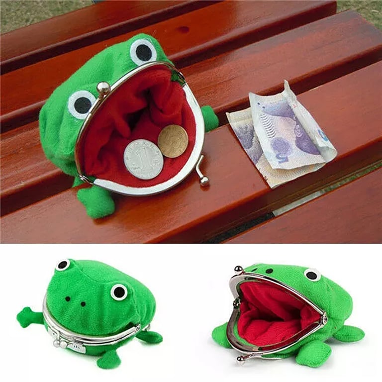 Kawaii Anime Frog Plush Wallet with Keychain - Adorable Coin Purse for Women, Cute Frog Design, Vibrant Colors, Soft Material, Compact Size, High-Quality Construction, Zipper Closure, Unique Bag Accessory, Perfect Gift Idea for Anime and Cosplay Fans