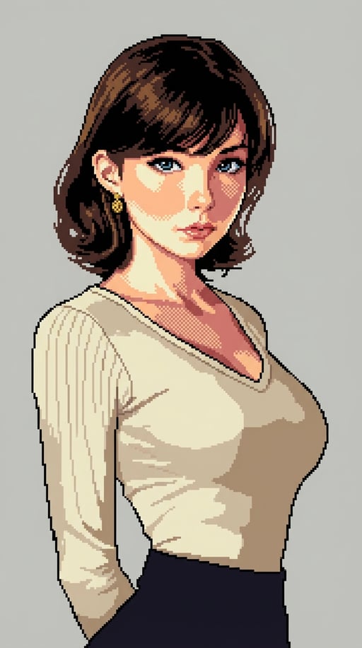 Same portrait converted to pixel art style