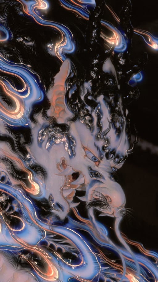 Psychedelic liquid futurism chimera — Midjourney V8.1 with one style reference and --weird