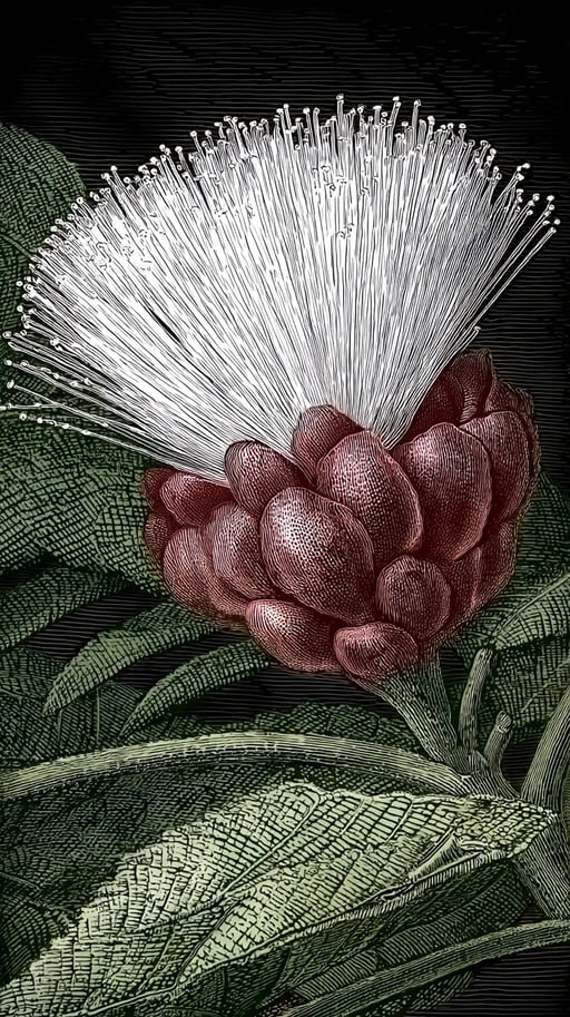 Flower stamen macro, texture detail analyzed by AIKIZI Decode