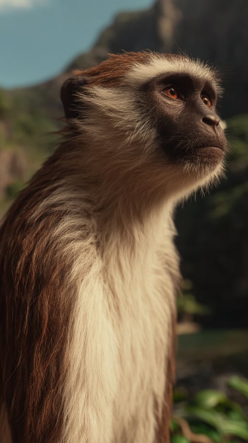 Monkey portrait with material and texture data from AIKIZI Decode