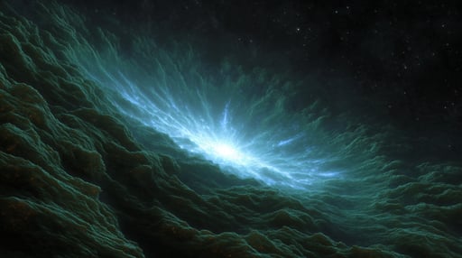 Nebula with chromatic energy flows