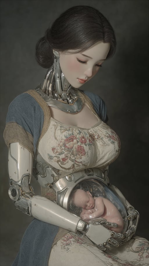 Robot with flowers