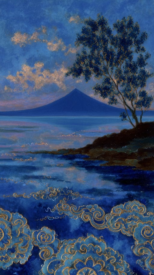 Gold leaf landscape