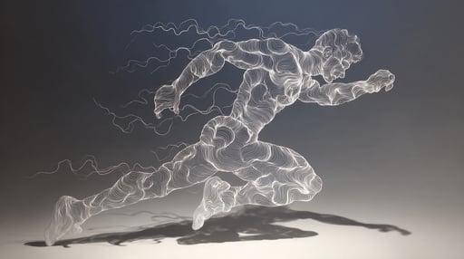 Running figure with kinetic energy, analyzed by AIKIZI Decode