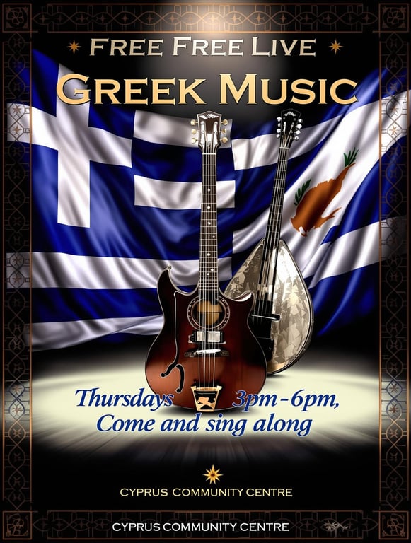 Free Live Greek Music at Cyprus Community Centre
