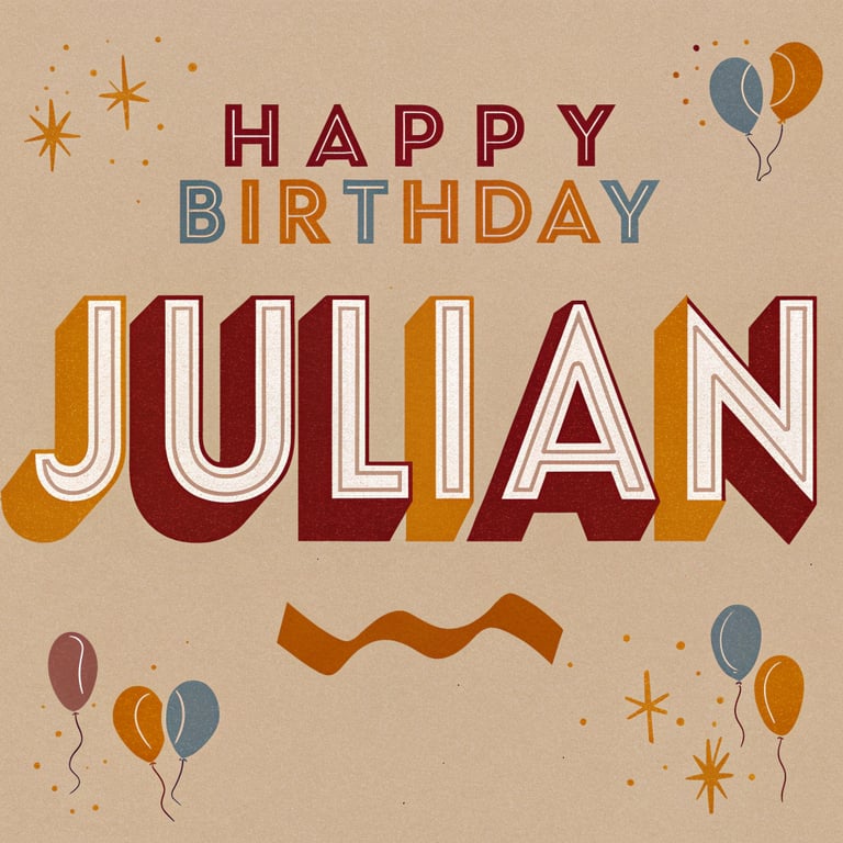 Vibrant Balloon Birthday Poster for Julian