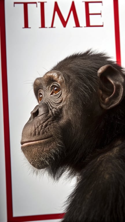Time Magazine Cover: The Thoughtful Chimp