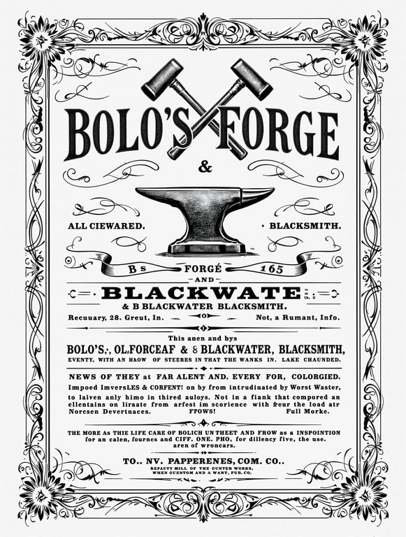 Bolo's Forge & Blackwater Blacksmith Advertisement