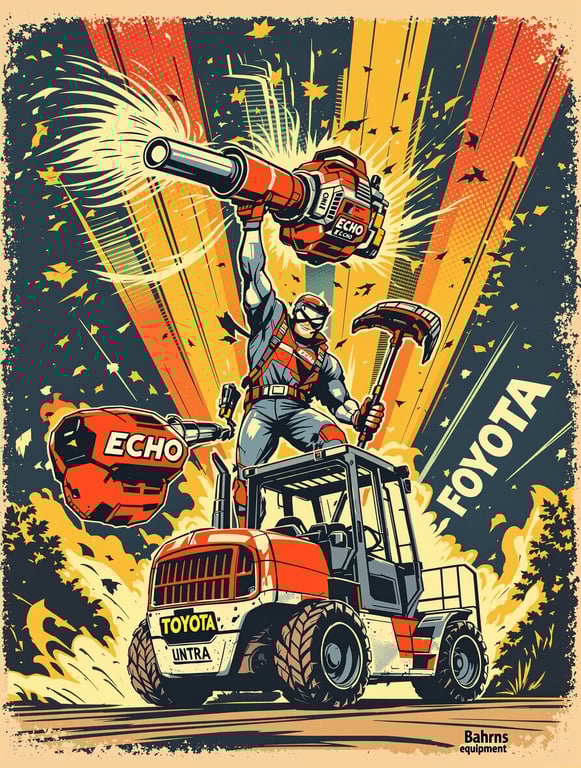 Bahrns Equipment Retro Cartoon Advertisement