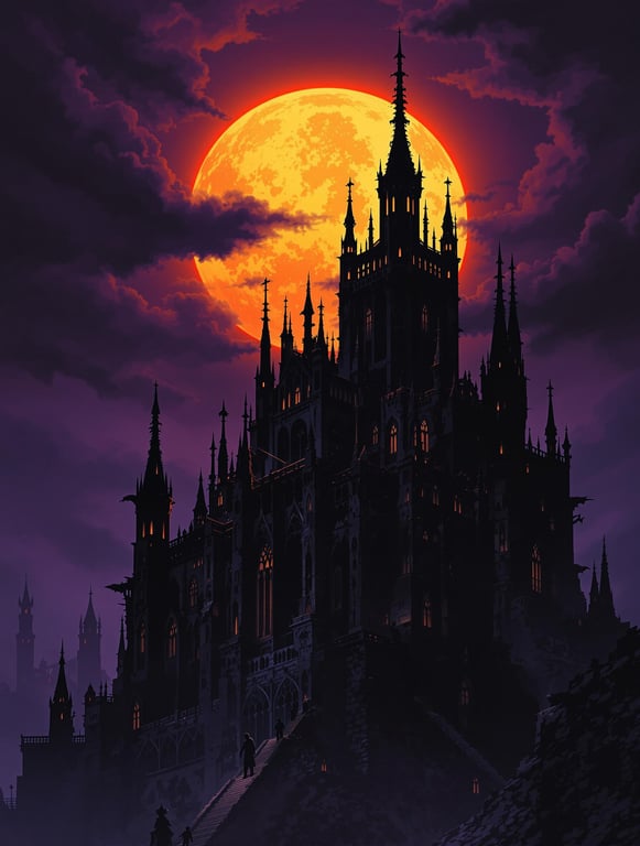 Gothic Fantasy Castle at Dusk