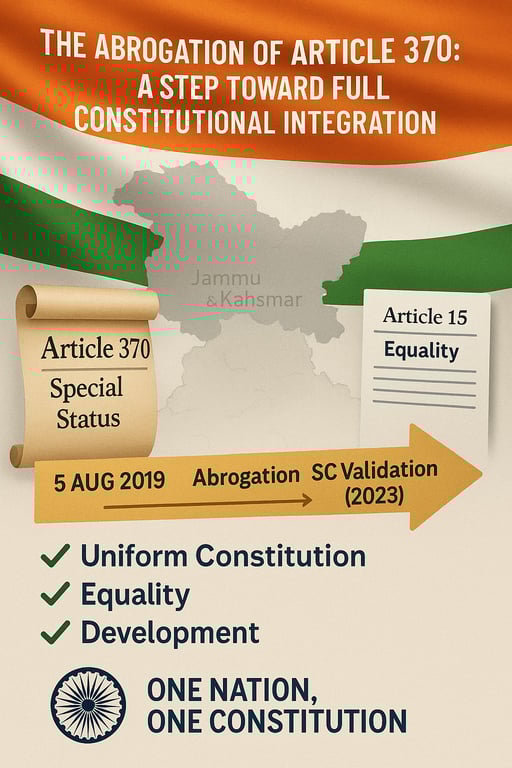 Unity in Diversity: The Abrogation of Article 370