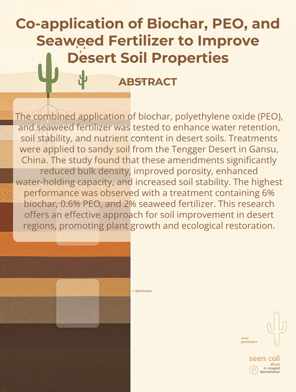 Reviving Desert Soils: The Power of Biochar, PEO, and Seaweed