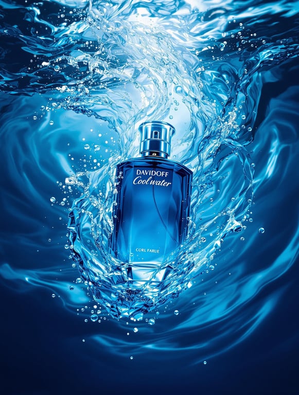Elegance in Blue: Davidoff Coolwater Advertisement