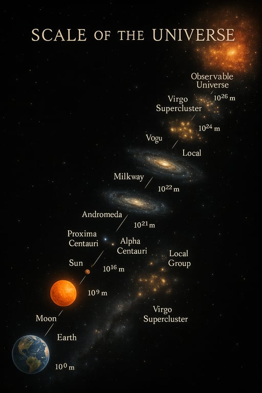 Exploring the Cosmic Scale: From Earth to the Universe
