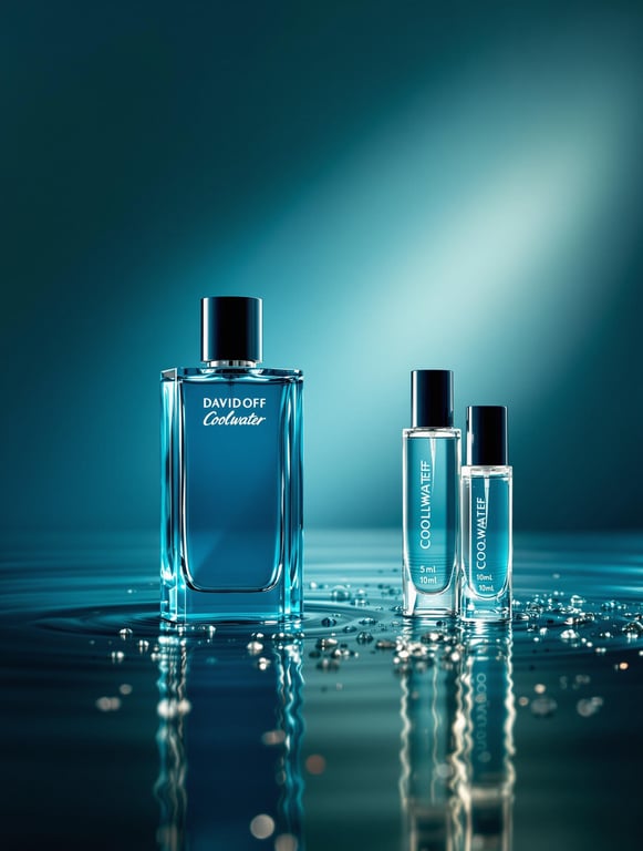 Elegance in Bottles: Davidoff Coolwater Perfume Advertisement