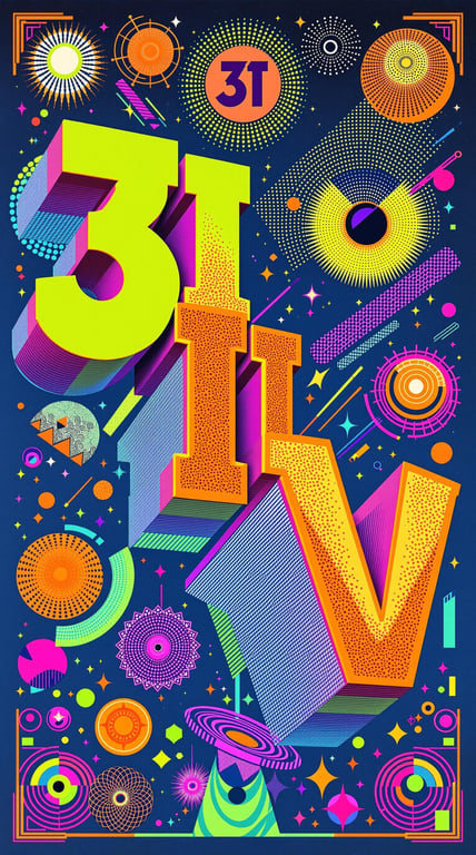 Psychedelic Roman Numerals Music Fest Poster