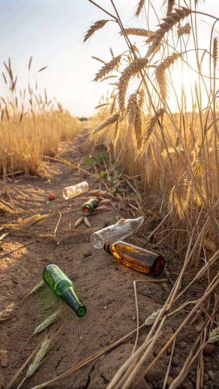 Prismatic Bottles in Wheat Field