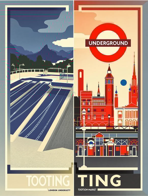 London Underground Style Tooting Iconic Ad