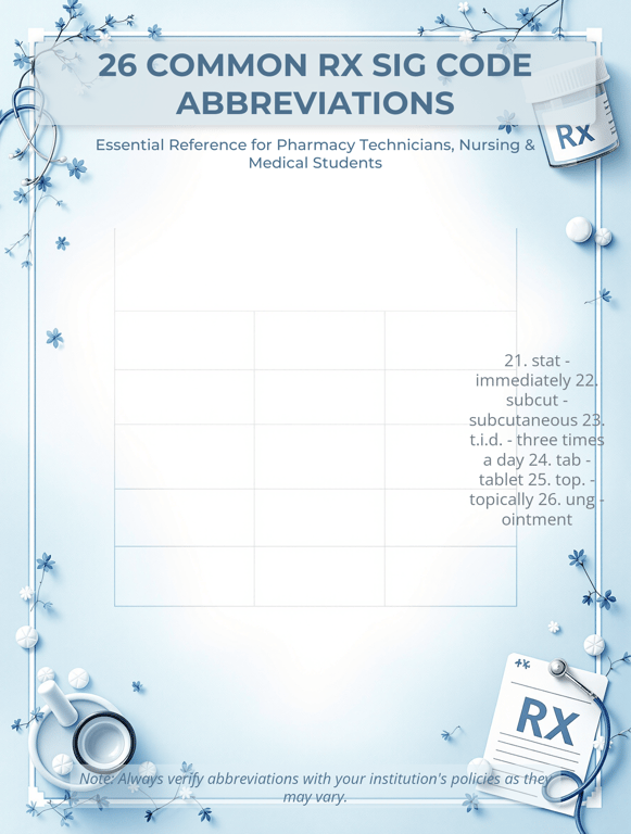 Rx Sig Code Essentials: Unlocking Prescription Abbreviations