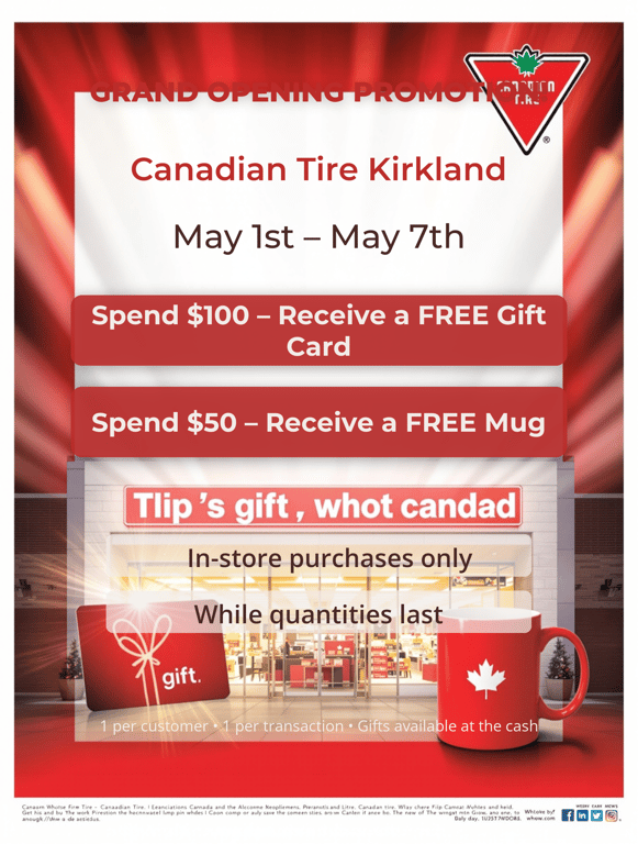 Celebrate the Grand Opening of Canadian Tire Kirkland!