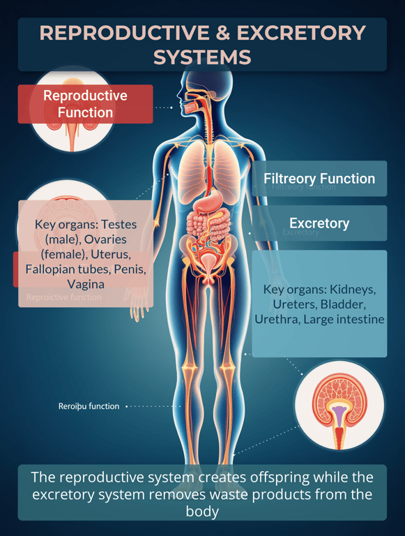 The Human Dual System: Reproduction and Excretion Unveiled