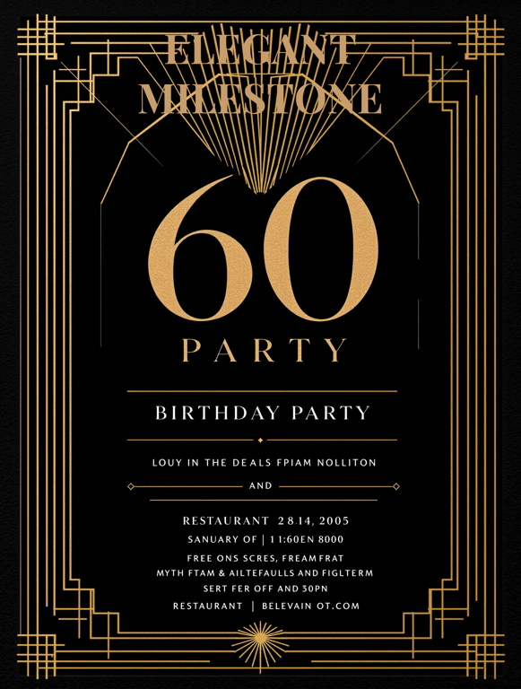 60th Birthday Party Invitation