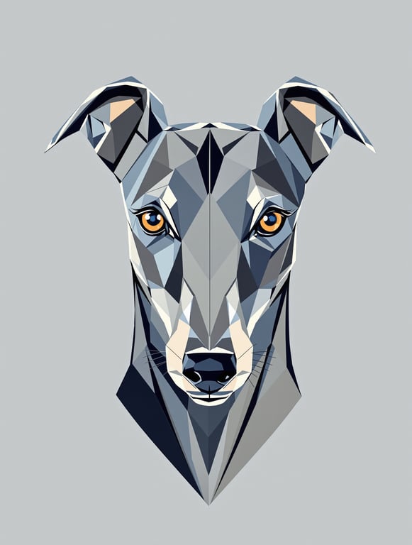 Elegant Greyhound Face Vector