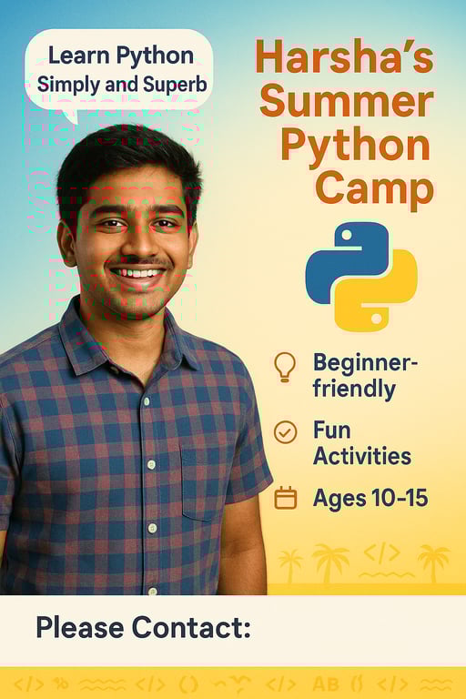 Join Harsha's Summer Python Camp!