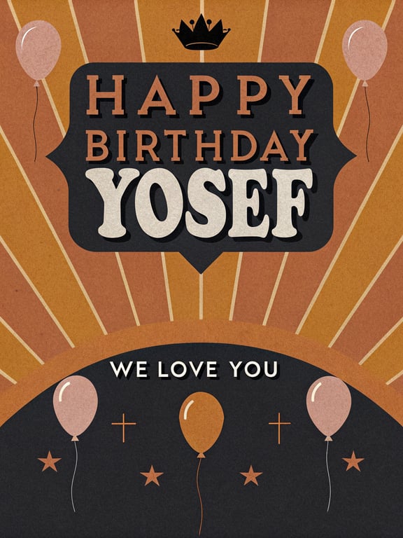 Joyful Sunrise Birthday Poster for Yosef