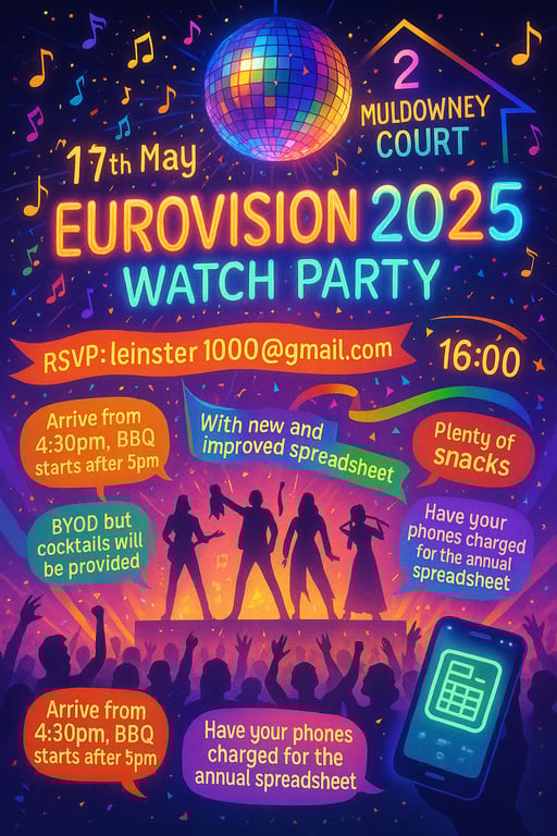 Eurovision 2025 Watch Party Extravaganza!