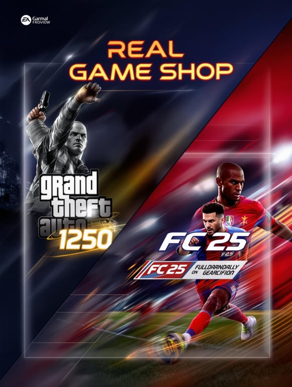 Dynamic Gaming Poster for Real Game Shop BD